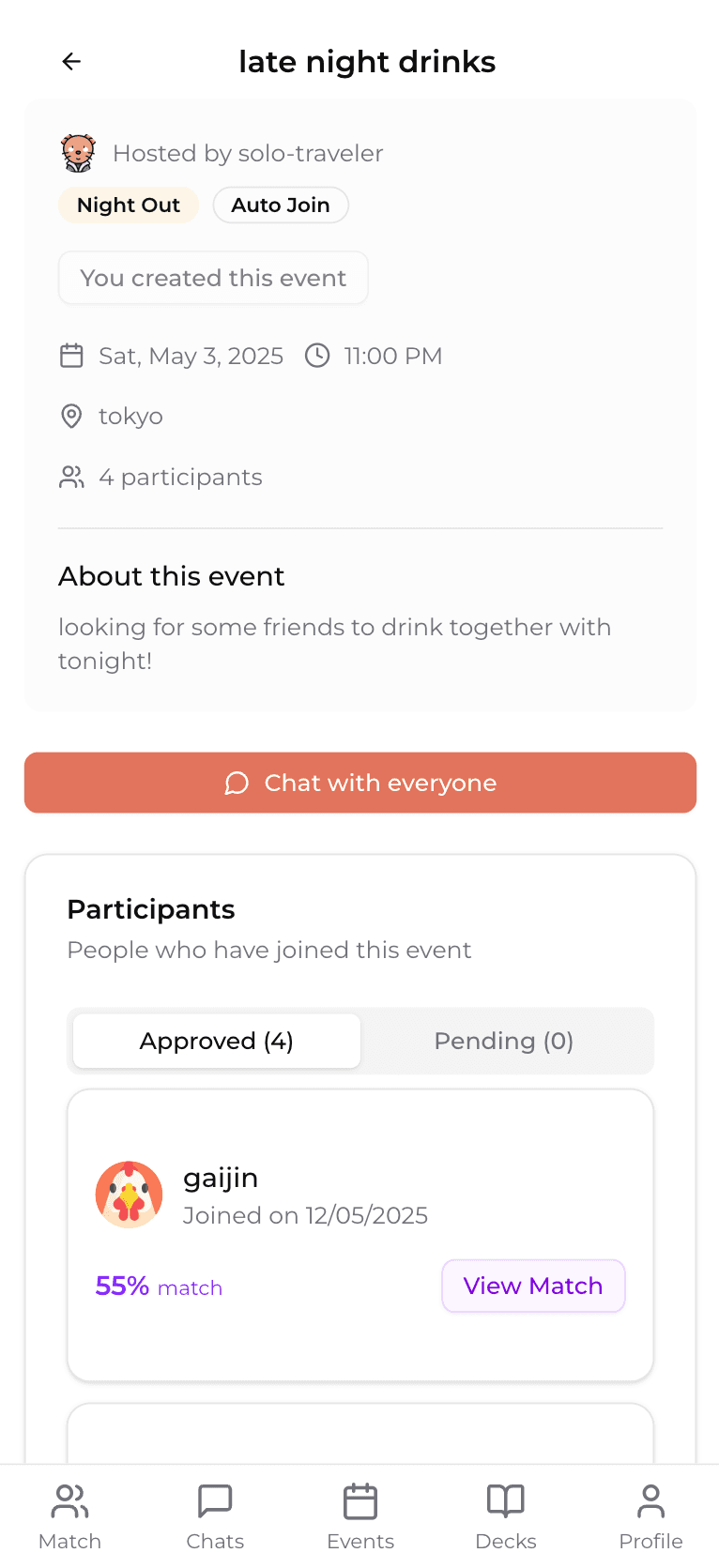 Join or Create Events